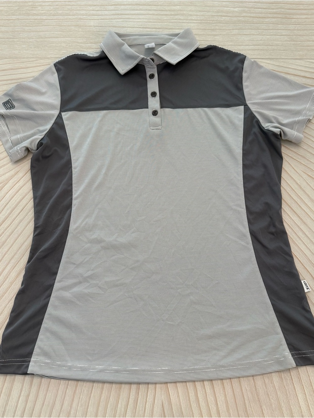 LOFT Short Sleeve Two-Tone Gray Polo